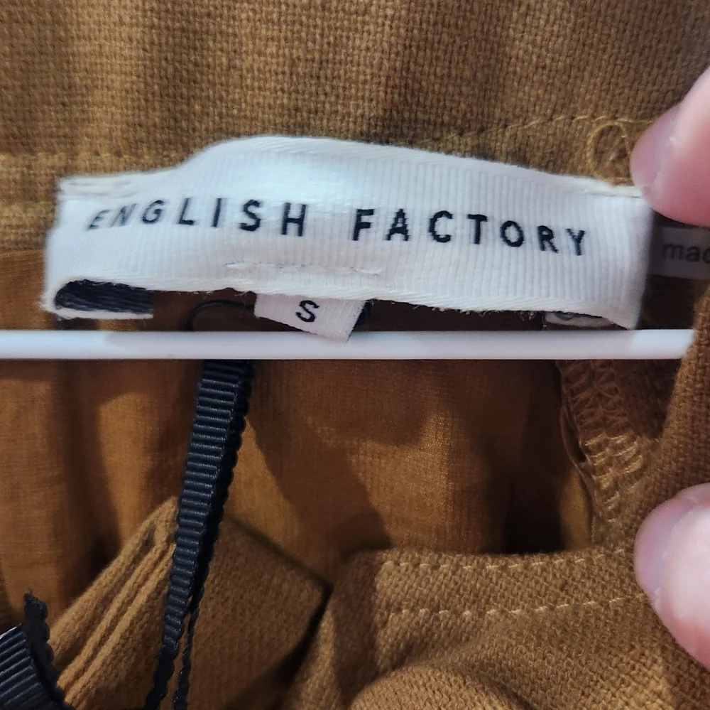 New English Factory Olive LACED UP PUFFED‎ SLEEVE MINI DRESS - Picture 4 of 11